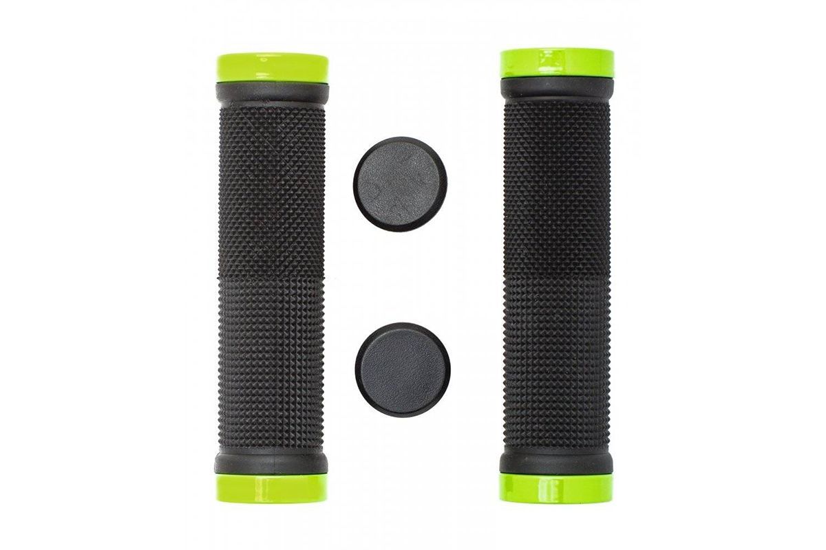 Грипсы с металлическими зажимами, длина 129мм, черные, зажим светло-зеленый, H-G 119 Black/Light Green Грипсы с металлическими зажимами, длина 129мм, черные, зажим светло-зеленый, H-G 119 Black/Light Green