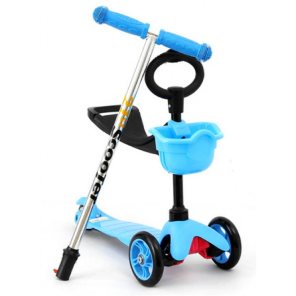 Самокат 21-st Scooter 3in1 по высоте не регулируется (Голубой), Цвет Голубой